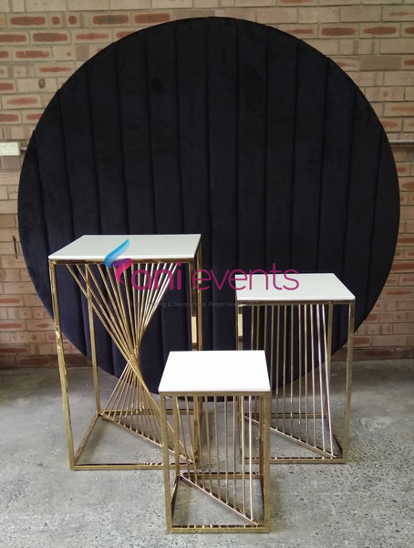Tortuous Square Plinth & Cake Table - Gold - Ani Events