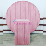Velvet Round Backdrop & Cake Table (Pink) - Ani Events